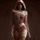 Classy Skeleton Anatomy Bloody Roses Bandages Hooded Sweater Dress