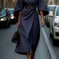 Elegant Solid Color Waist Dress
