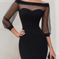 Sheer Illusion Off-Shoulder Sweetheart Midi Dress