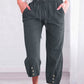 Women's Fashion Casual Drawstring Cropped Pants