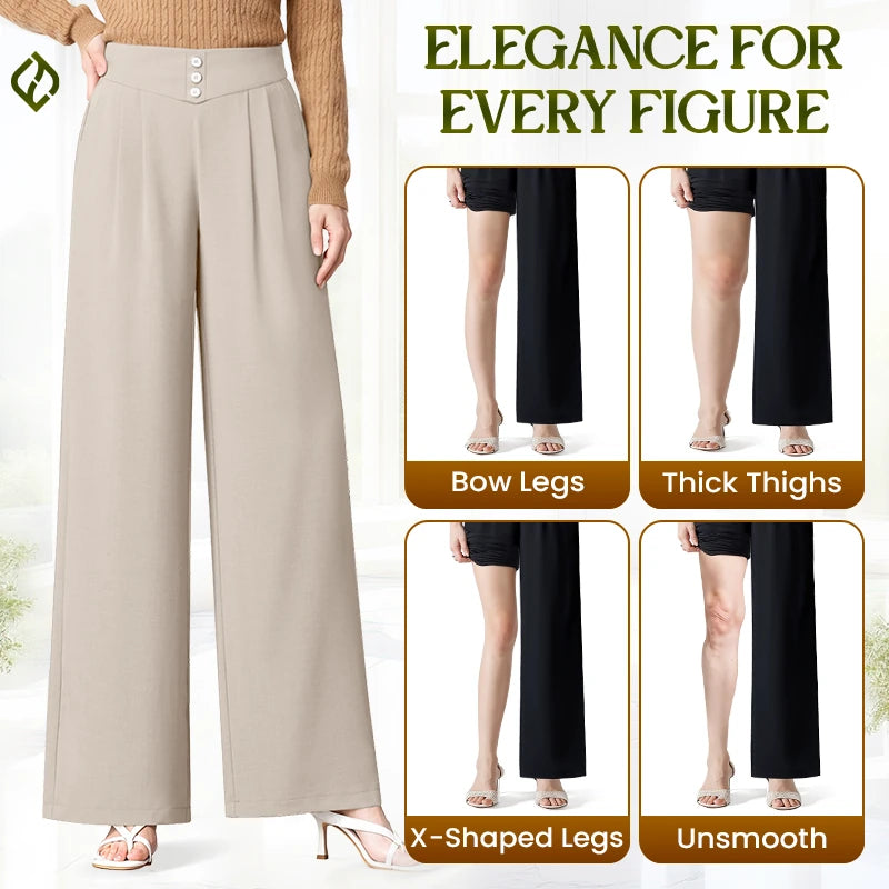 EllaFlow - LAST DAY SALE 49% OFF Soft Flowy High-Waist Pull-On Wide-Leg Pants