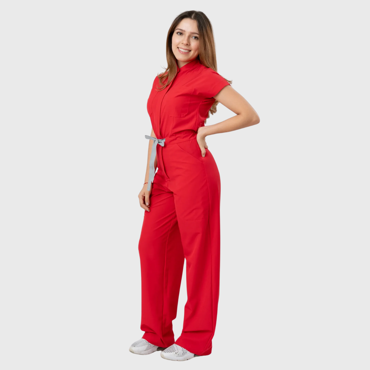 Women's 4-Pocket Loose Fit Scrub Jumpsuit Jog009
