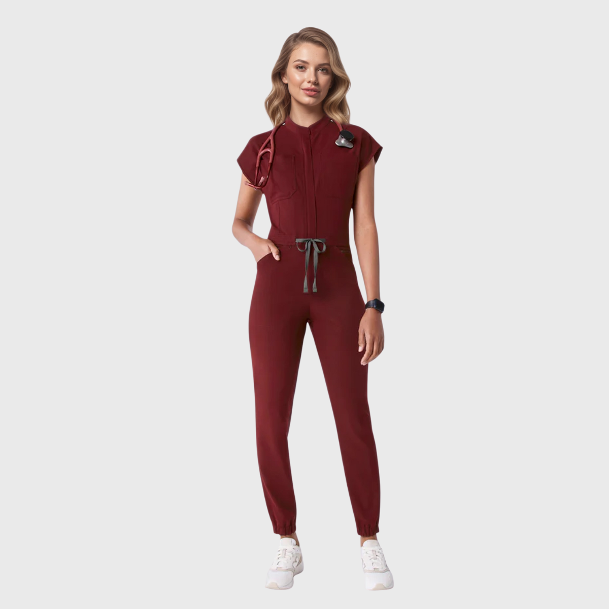 Women's 8 Pockets Cargo Scrub Jumpsuit