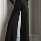 Black Lace Illusion Bodice Wide-Leg Evening Jumpsuit