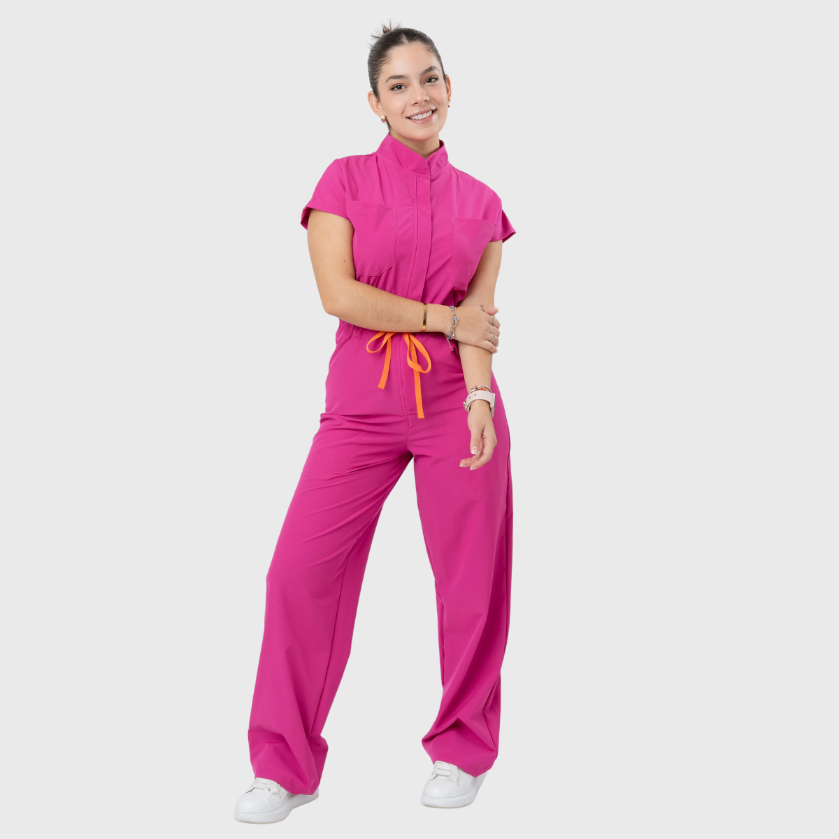 Women's 4-Pocket Loose Fit Scrub Jumpsuit Jog009