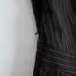 Black Pinstripe Suspender Wide-Leg Jumpsuit