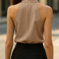 Stylish Sleeveless Halter Blouse with Neck Tie Detail