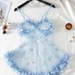 Sexy See-Through 3D Flower Lace Mesh Suspender Dress