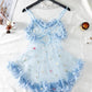 Sexy See-Through 3D Flower Lace Mesh Suspender Dress