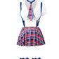 Sexy Fun Schoolgirl Role Play 4 Piece Lingerie Set