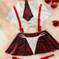 Sexy Fun Schoolgirl Role Play 4 Piece Lingerie Set