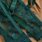 Women's Lace Sexy Underwire Spaghetti Straps Adjustable Bra and Open Crotch Design Thong Set