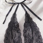 Women's Sexy Flower Lace Open Crotch Design Suspender Tight Backless Nightgown