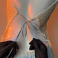 Women's V-Neck Lace Colorblock Ice Silk Bow Design Suspender Nightdress