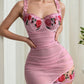 Sexy Mesh See-Through Flower Embroidery Slim Hip Nightdress