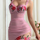 Sexy Mesh See-Through Flower Embroidery Slim Hip Nightdress