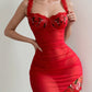 Sexy Mesh See-Through Flower Embroidery Slim Hip Nightdress