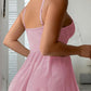 Sexy Lace Tie-Up Design See-Through Low-Cut Suspender Nightdress
