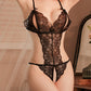 Women's Sexy Hollow Translucent Floral Lace Backless One-Piece Pajamas