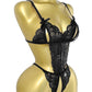 Women's Sexy Hollow Translucent Floral Lace Backless One-Piece Pajamas