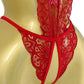 Women's Sexy Hollow Translucent Floral Lace Backless One-Piece Pajamas