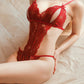 Women's Sexy Hollow Translucent Floral Lace Backless One-Piece Pajamas
