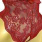 Deep V Sexy Translucent Floral Lace Cross-Back Open Crotch Design One-Piece Pajamas