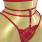 Women's Floral Lace Sexy Adjustable Strap Bra and Thong Set