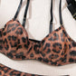 Sexy Leopard Push-Up Bra Underwear Thong Set With Stockings and Choker 6 Pieces Set