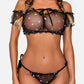 Sexy See-Through Mesh One Shoulder Strap Bra and Panty Pajama Set