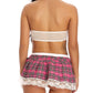 College Style Sexy Cosplay Halter Neck Backless Top and Plaid Skirt Set