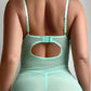 Butterfly Applique Mesh Sheer Slit Fitted Camisole Nightdress and Thong Set