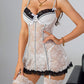 Sexy See-Through Lace Seductive Dress With Fishnet Stockings Set