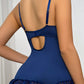 Women's Floral Lace Bow Garter Babydoll Corset Set
