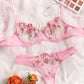 Women's Lace Flower Underwire Sexy Bra Set