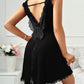 Sexy V-Back Butterfly Design High-Slit Lace Nightdress