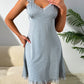 Sexy V-Back Butterfly Design High-Slit Lace Nightdress
