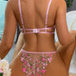 Lace Flower Embroidery Sexy Lingerie Set