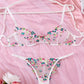 Lace Flower Embroidery Sexy Lingerie Set