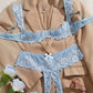 Sexy Lace Mesh Open Crotch Hollow Bra Underwear Set