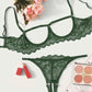 Sexy Lace Hollow Anti-Sagging Bra and Crotchless Thong Set