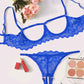 Sexy Lace Hollow Anti-Sagging Bra and Crotchless Thong Set