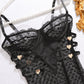 Sexy Lace Long See-Through Suspender Dress Set