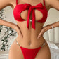 Bow Push-Up Sexy Bra and Thong Set