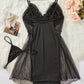 Sexy Lace Mesh See-Through Suspender Nightdress
