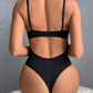Retro Printed Mesh and PU Leather Cross-Strap Bow Bodysuit