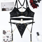 Sexy Chain Halterneck Leather Pajamas Set