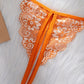 Sexy Floral Lace Exposed Breast Bra and Crotchless Thong Panty Set