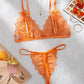 Sexy Floral Lace Exposed Breast Bra and Crotchless Thong Panty Set