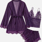 Sexy Lace Tulle Pajamas Three-piece Set